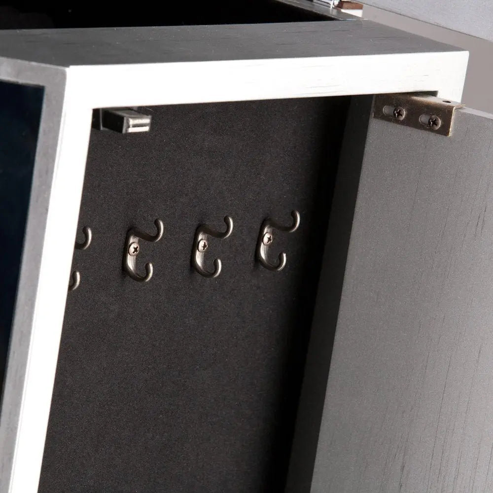 18" Silver Mirrored Writing Desk With Seven Drawers HomeRoots