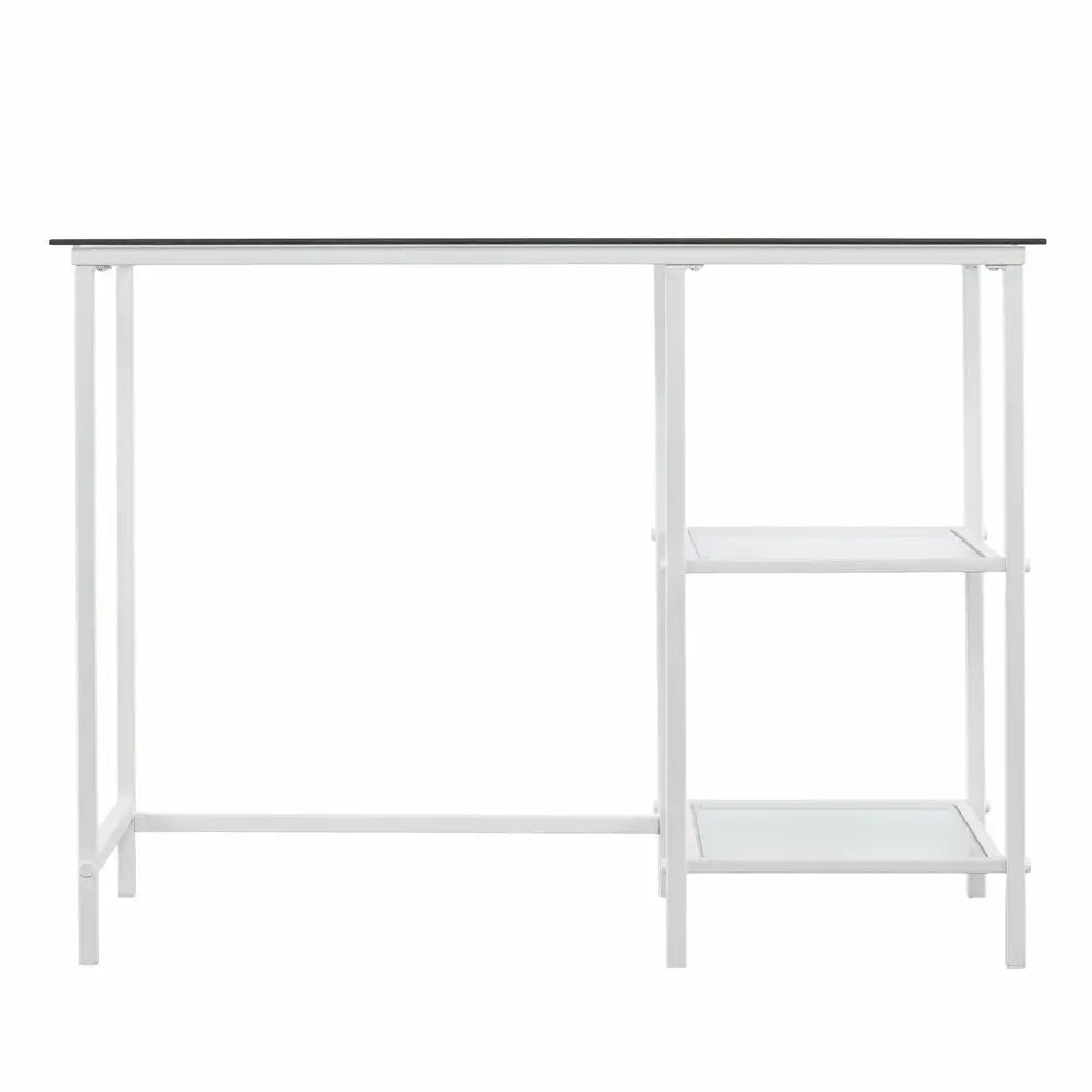 42" Clear and White Glass Writing Desk