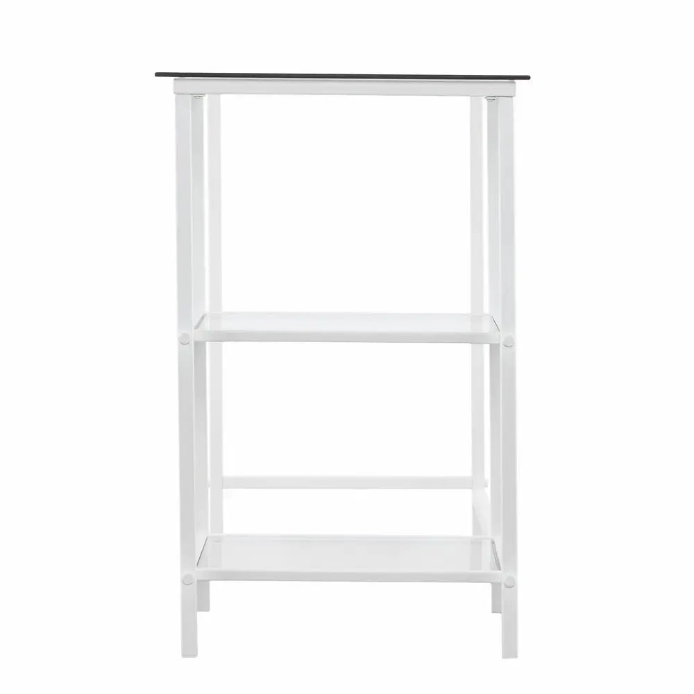42" Clear and White Glass Writing Desk
