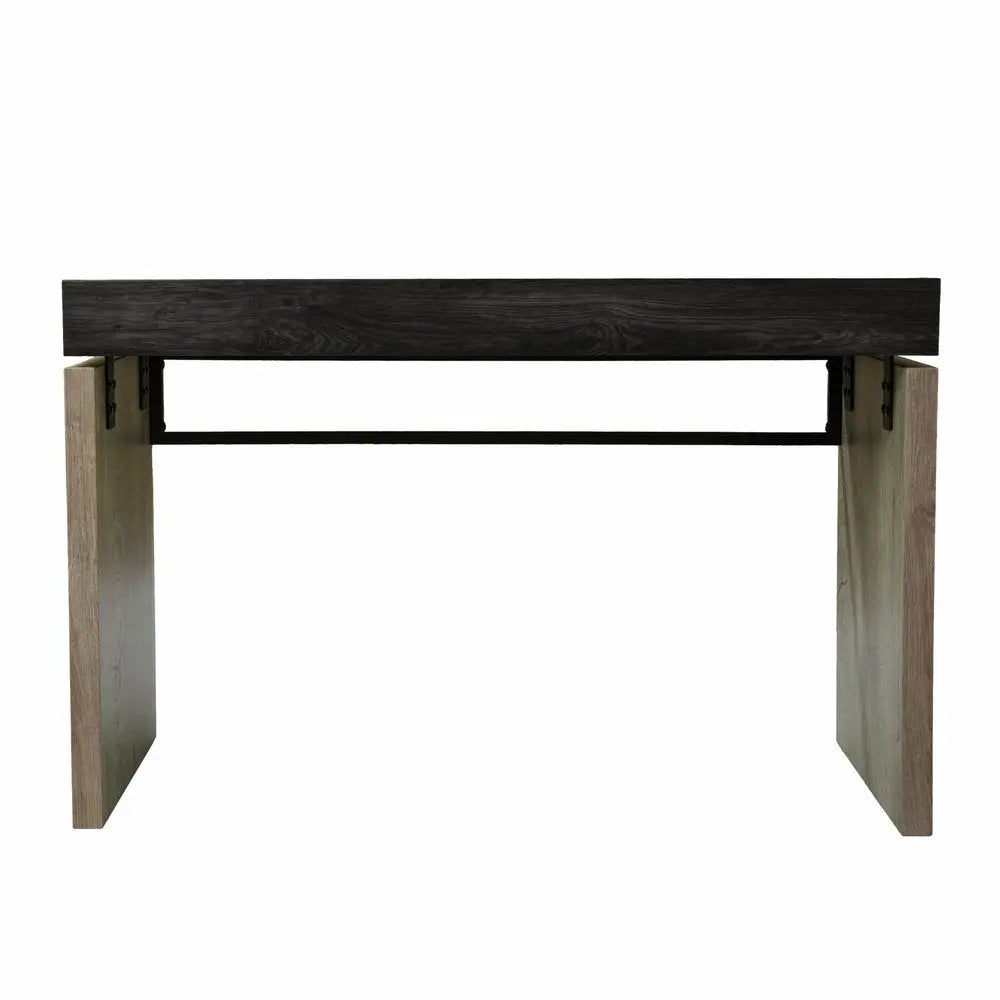 45" Black and Brown Writing Desk HomeRoots