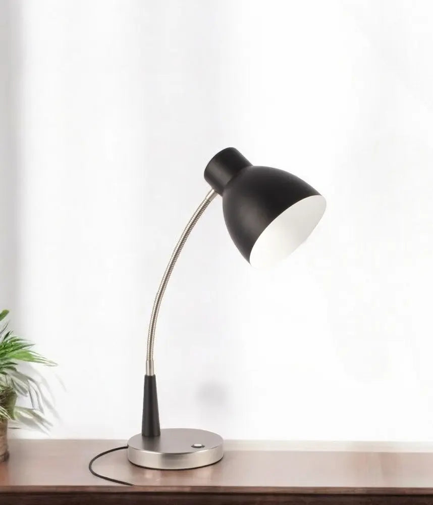 Black Matte and Silver LED Adjustable Desk Lamp HomeRoots