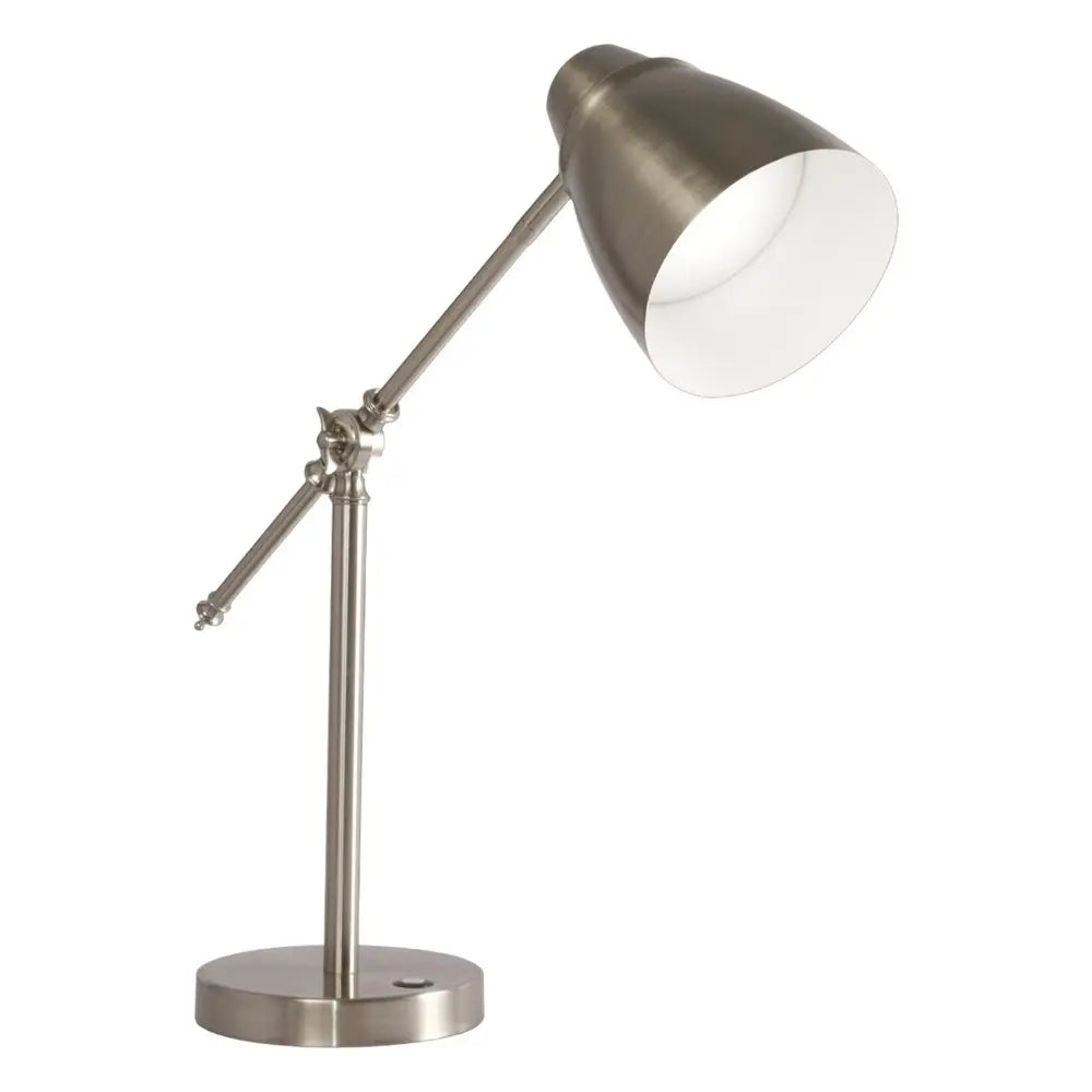 Brushed Silver LED Adjustable Desk Lamp HomeRoots