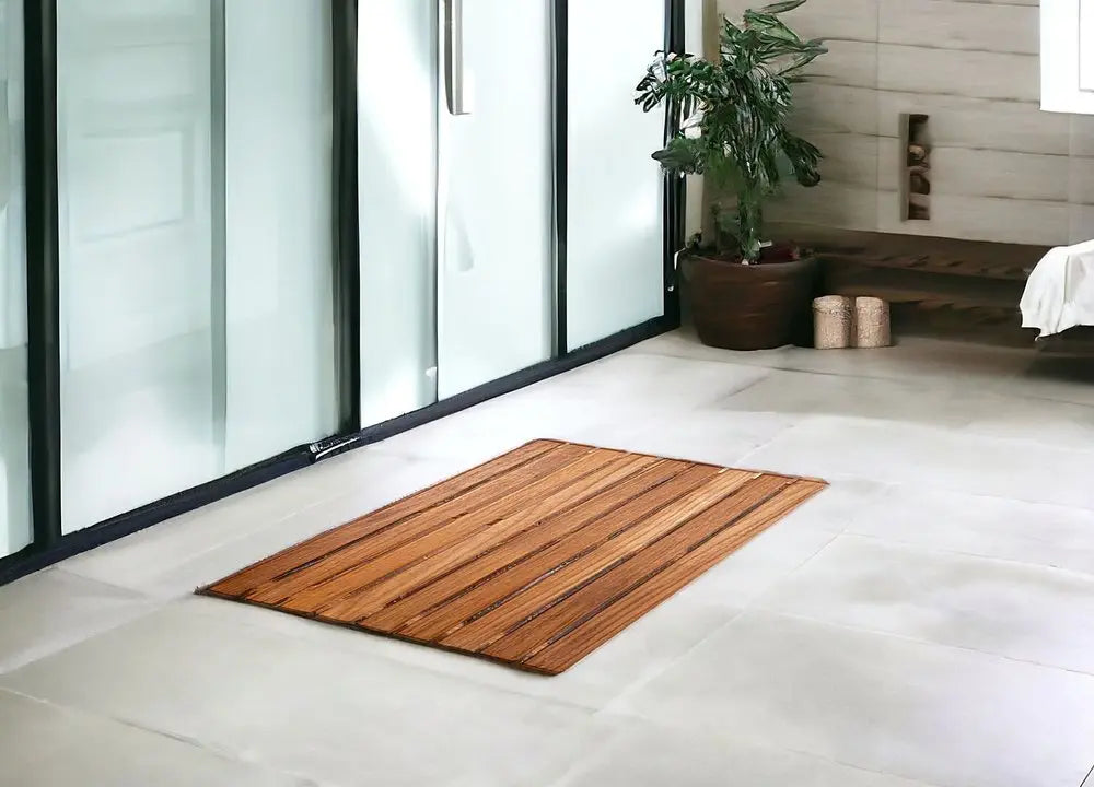 20" Premium Teak Shower Bath Mat HomeRoots