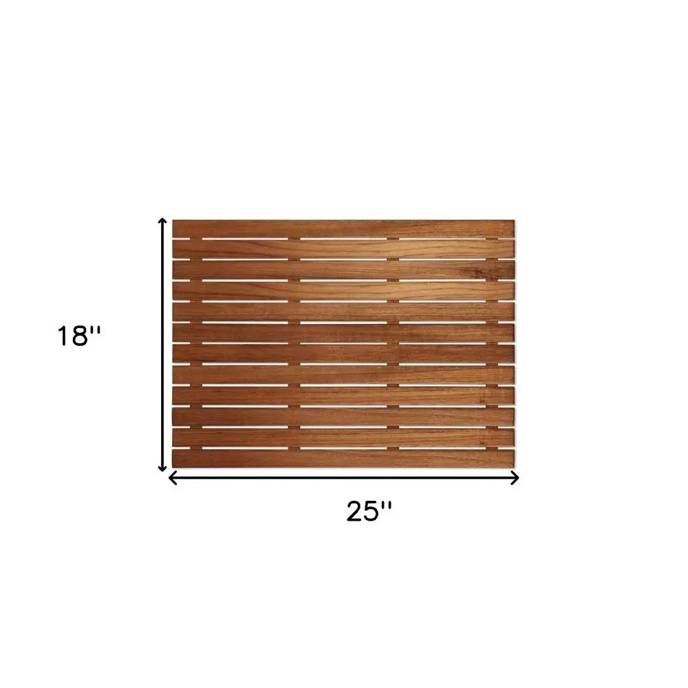 25" Premium Teak Shower Bath Mat HomeRoots