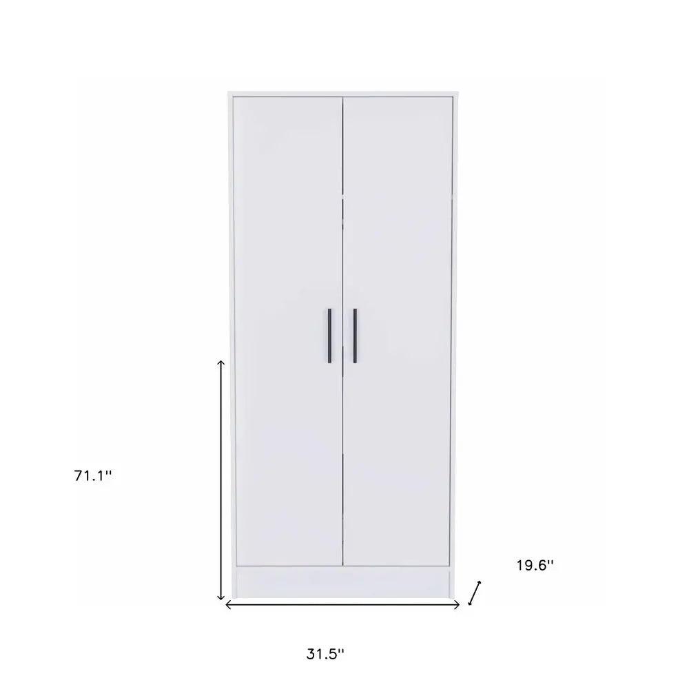 71" White Wood Two Door Single Drawer Combo Dresser HomeRoots