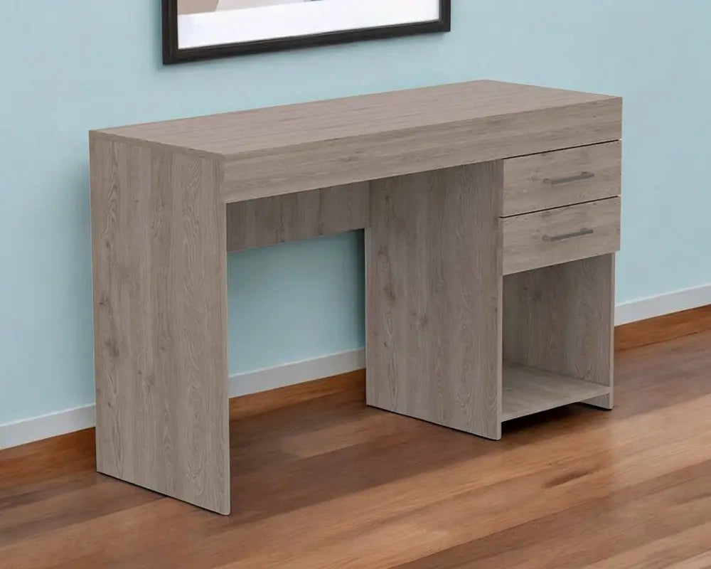 47" Light Gray Computer Desk With Two Drawers HomeRoots