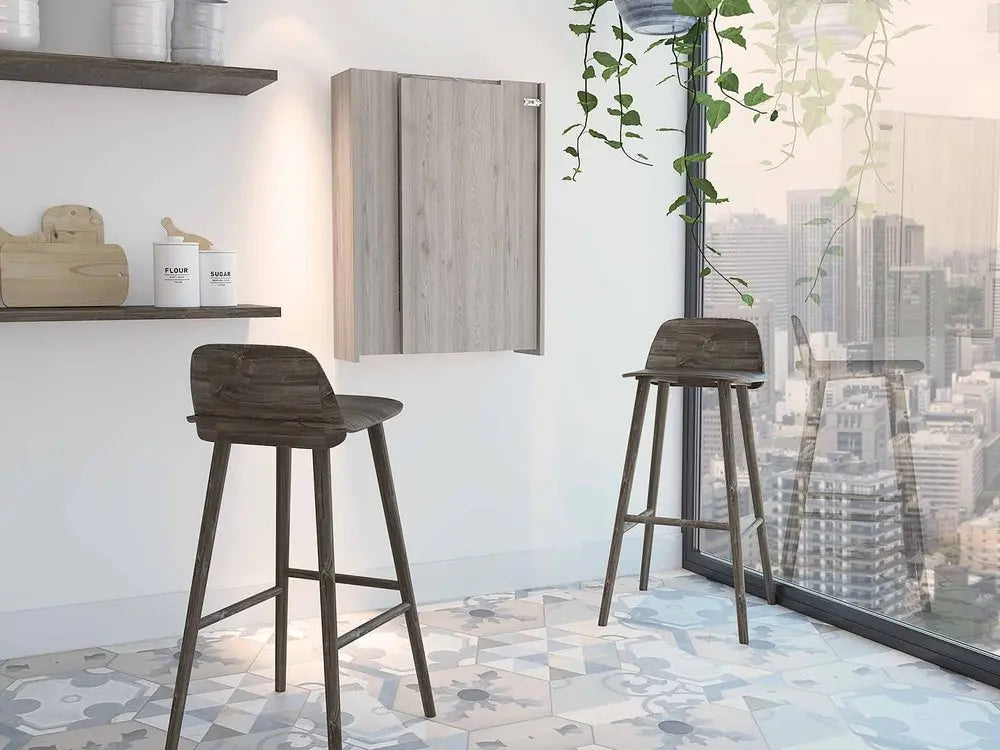 24" Light Gray Floating Desk HomeRoots