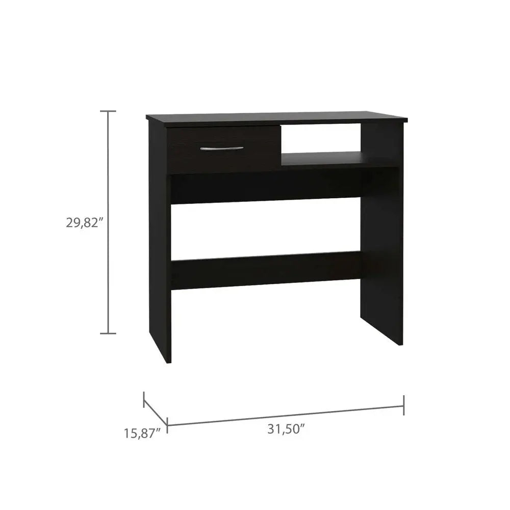 32" Black Computer Desk Desk and Bookshelf Set HomeRoots