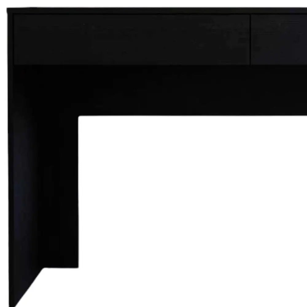 47" Black Computer Desk with Two Drawers HomeRoots