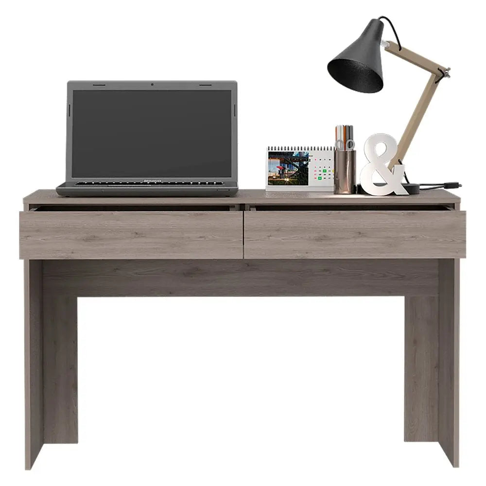 47" Light Gray Computer Desk With Two Drawers HomeRoots