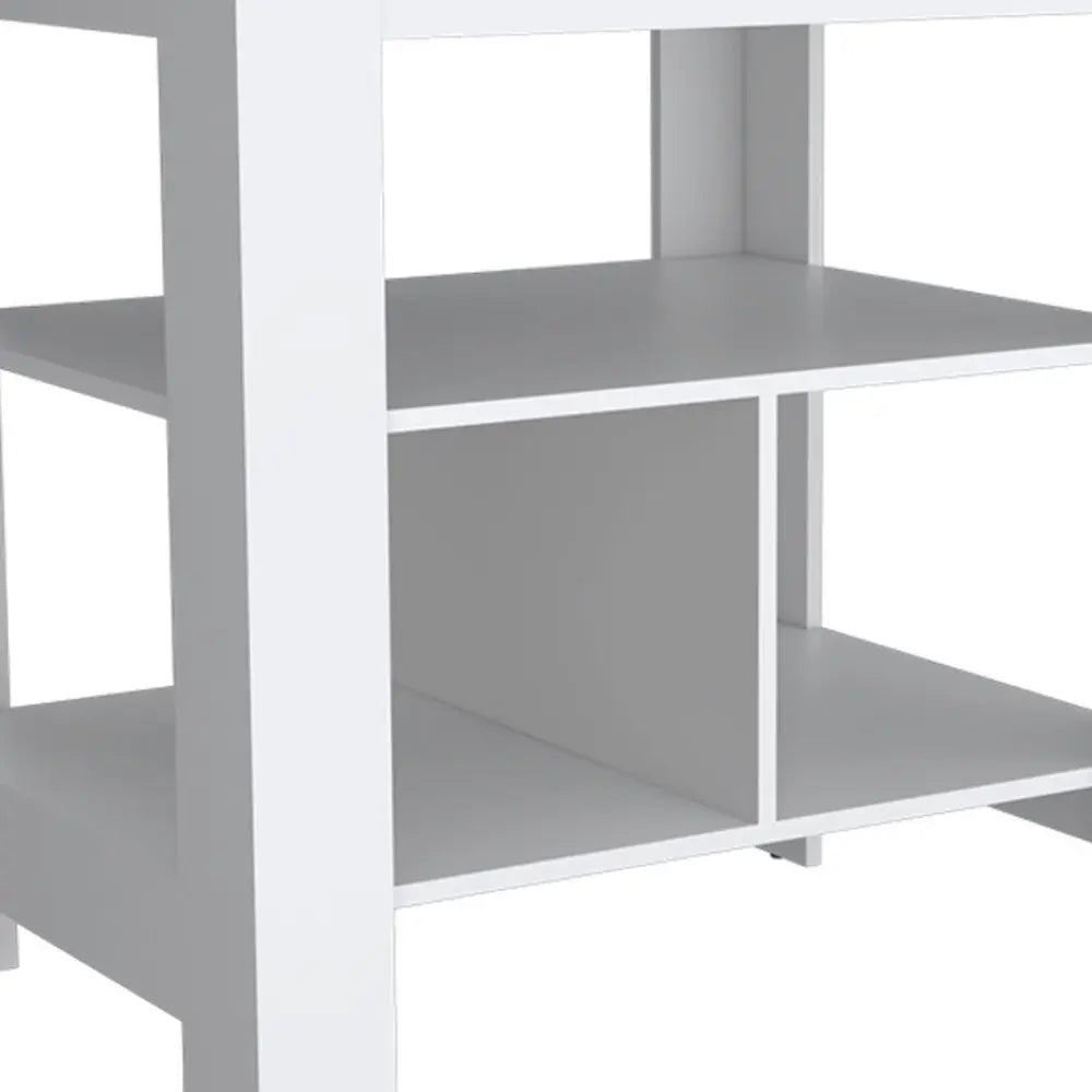 41" Natural and White Wood Kitchen Island Set With Storage - NOVA HOME FURNITURE