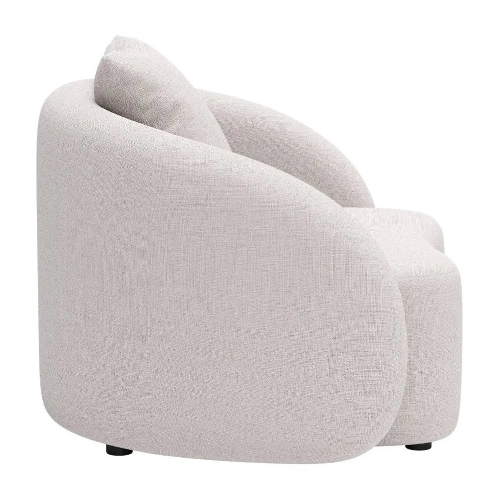 42" Beige Outdoor Accent Chair with Beige Cushions - NOBLE HOME INTERIORS