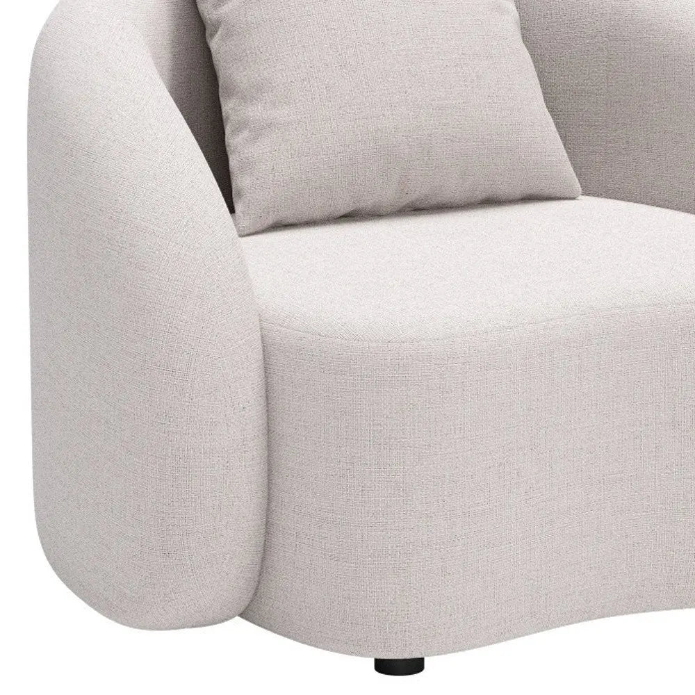 42" Beige Outdoor Accent Chair with Beige Cushions - NOBLE HOME INTERIORS