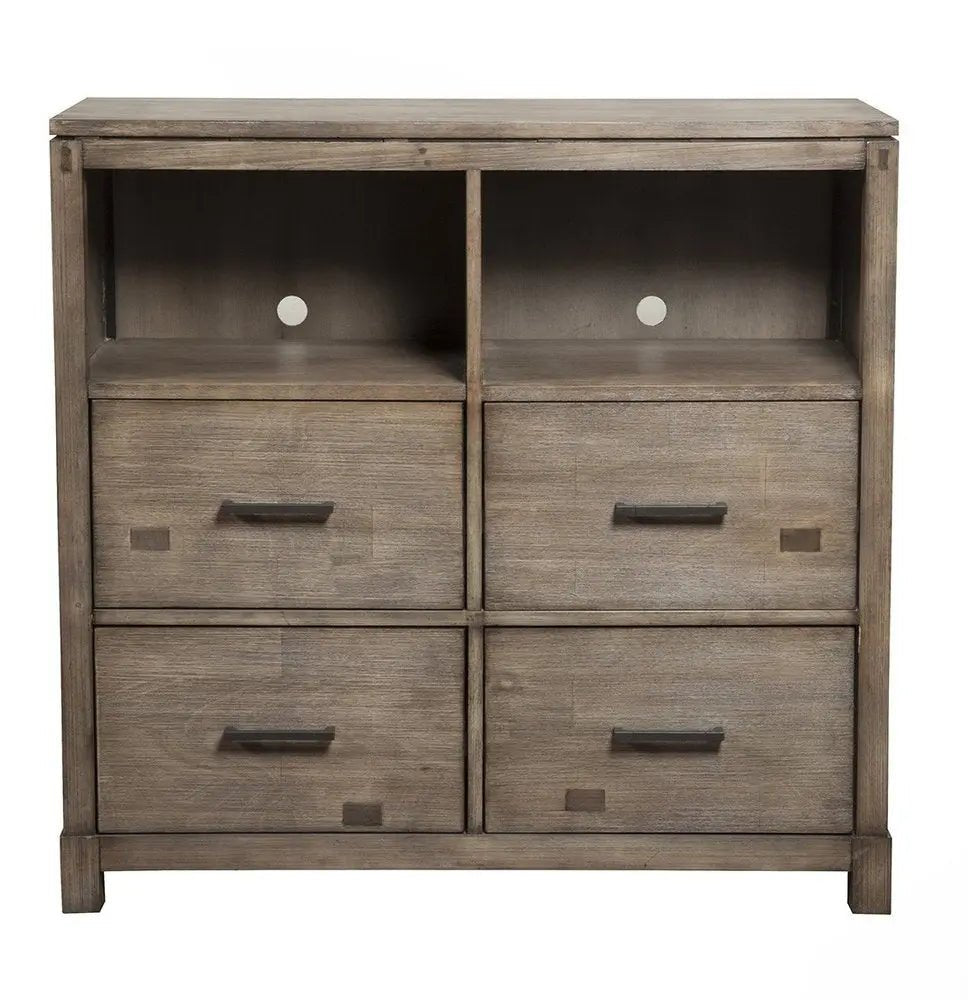 42" Brown Solid Wood Open Shelving TV Stand HomeRoots