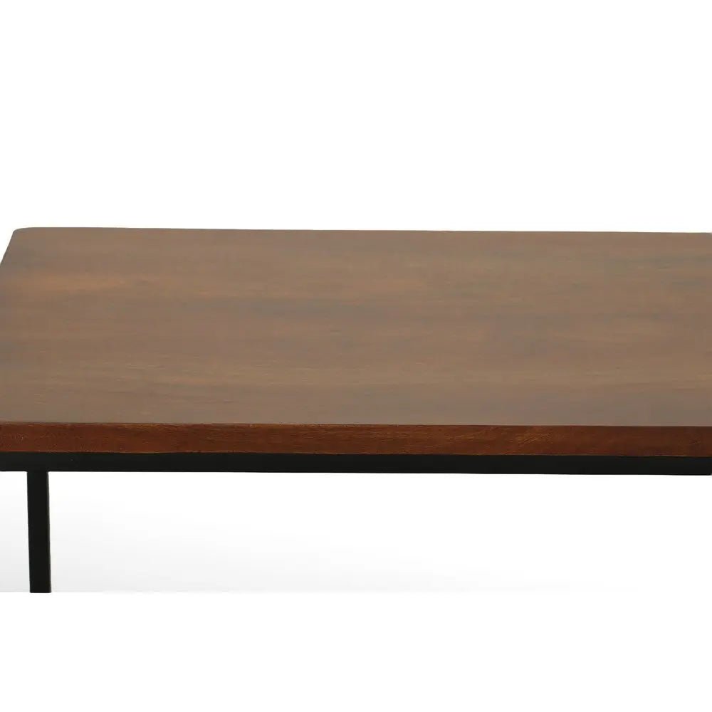 42" Chestnut and Black Solid Wood and Metal Computer Desk HomeRoots
