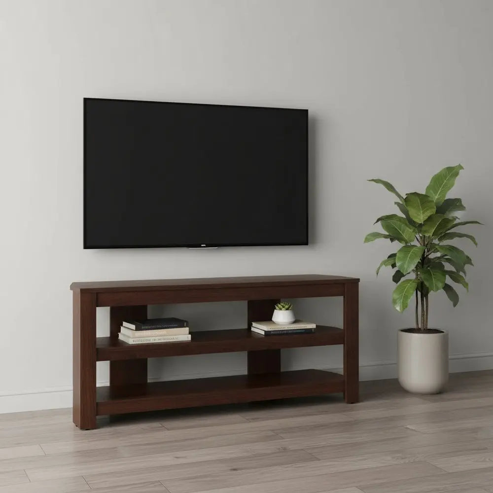 42" Dark Brown Open Shelving TV Stand - NOVA HOME FURNITURE