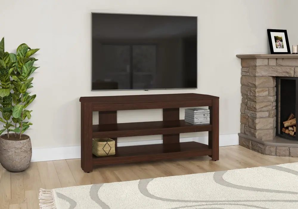 42" Dark Brown Open Shelving TV Stand - NOVA HOME FURNITURE