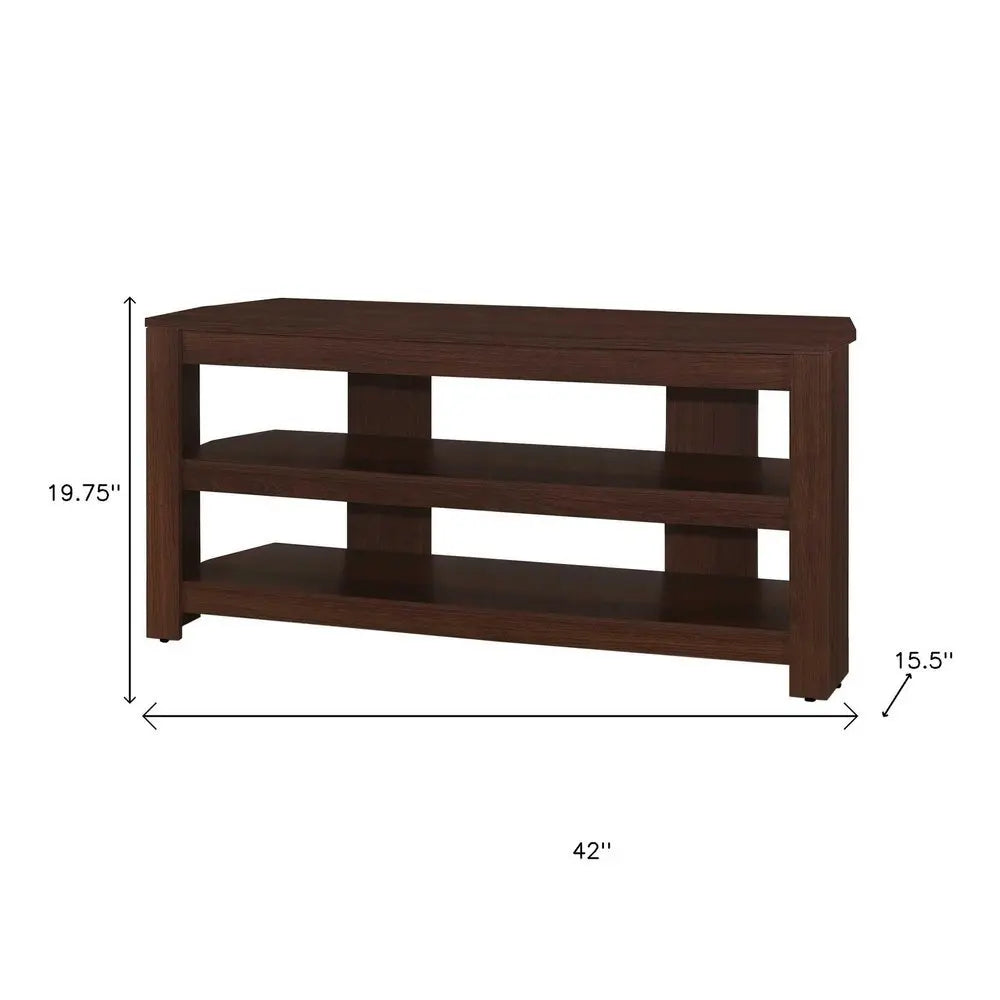 42" Dark Brown Open Shelving TV Stand - NOVA HOME FURNITURE