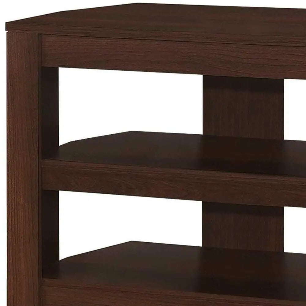 42" Dark Brown Open Shelving TV Stand - NOVA HOME FURNITURE