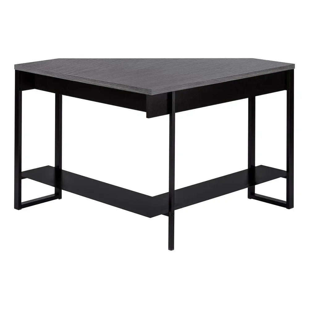 42" Gray and Black Corner Computer Desk - NOBLE HOME INTERIORS