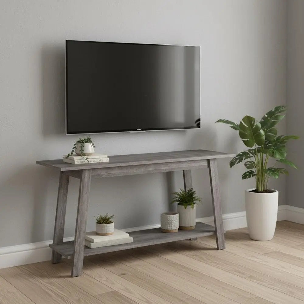 42" Gray Open Shelving TV Stand - NOBLE HOME INTERIORS