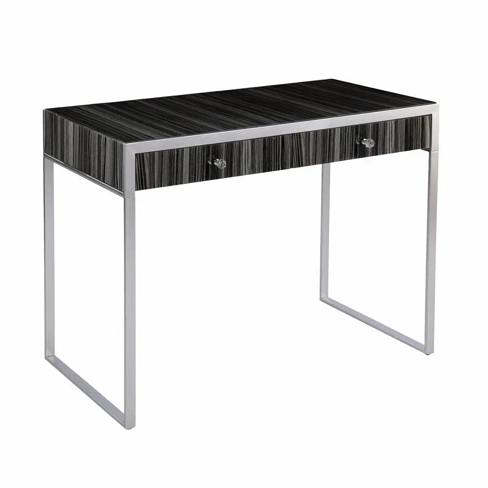 42" Silver Writing Desk With Two Drawers - NOBLE HOME INTERIORS
