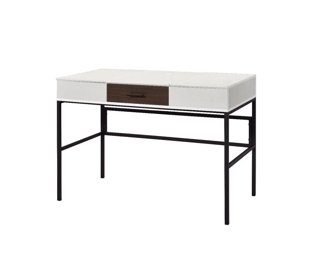 42" White and Black Writing Desk - NOBLE HOME INTERIORS