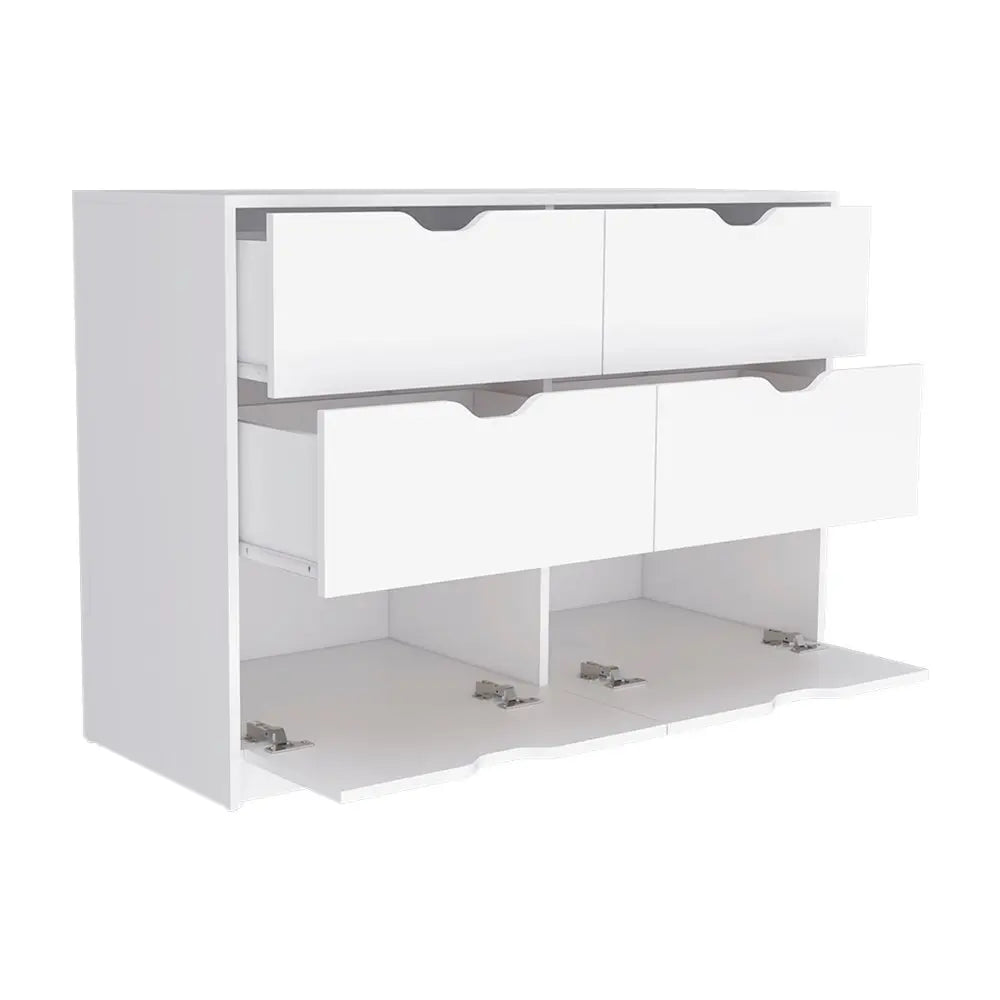 42" White Four Drawer Dresser - NOBLE HOME INTERIORS