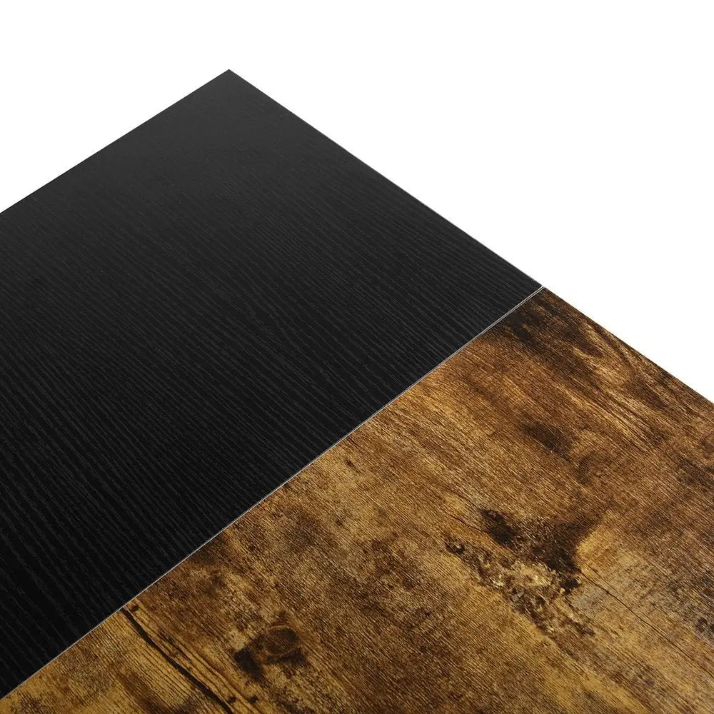 43" Brown and Black Wood and Metal H - Shape Computer Desk - NOBLE HOME INTERIORS