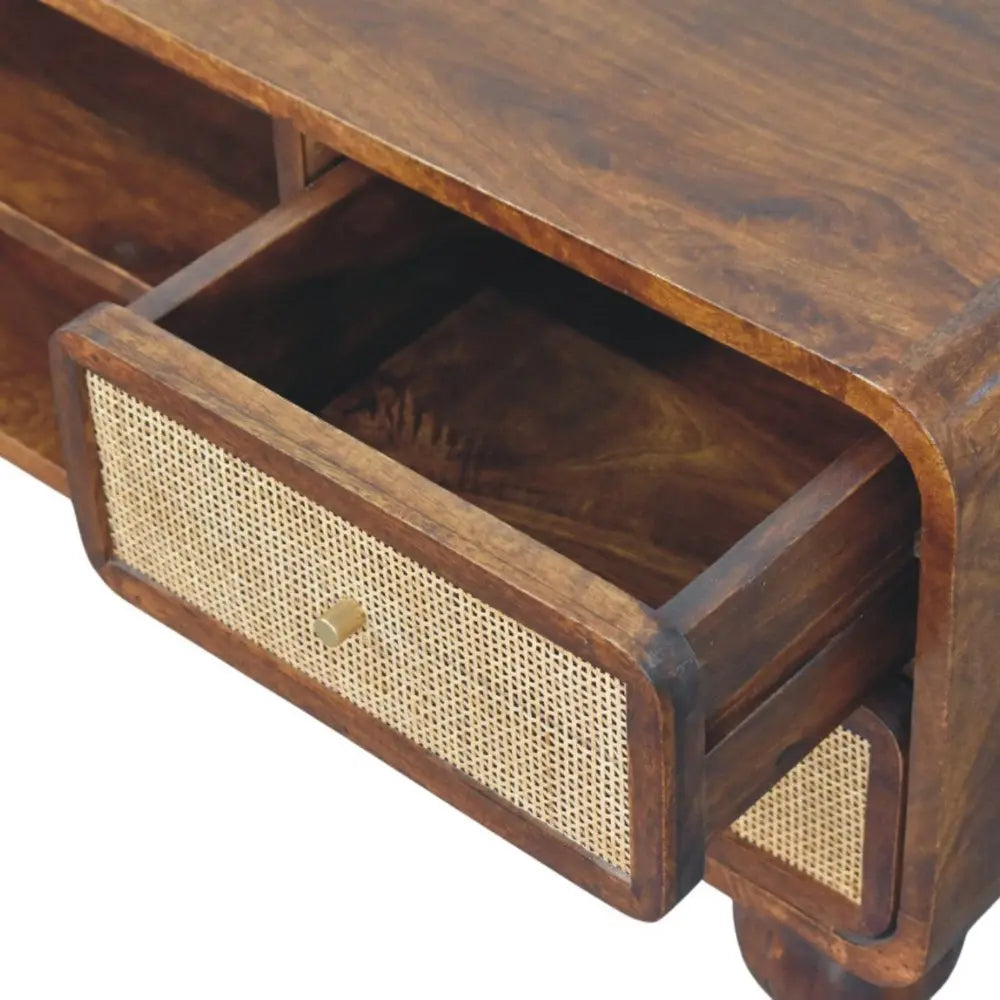 43" Brown Solid Wood Enclosed and Open Storage TV Stand - NOVA HOME FURNITURE