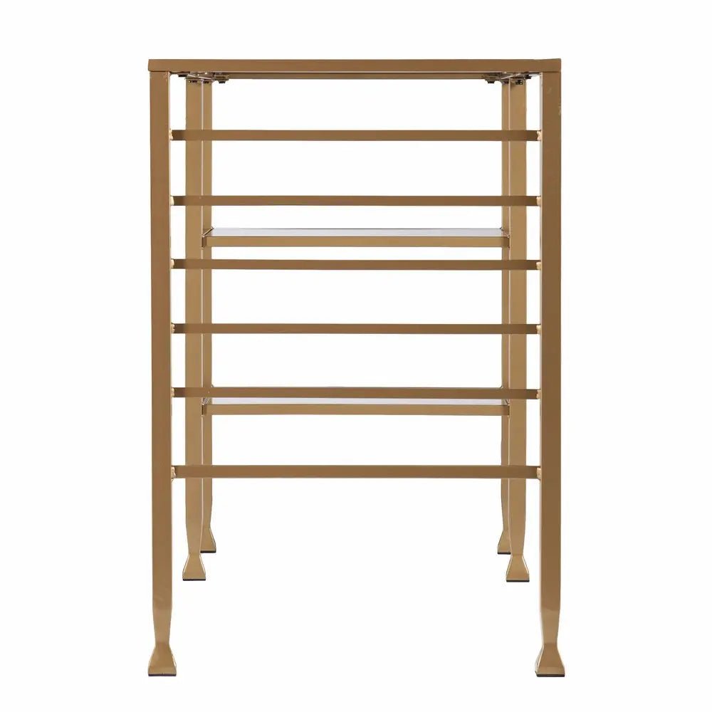 43" Clear and Gold Glass Writing Desk HomeRoots