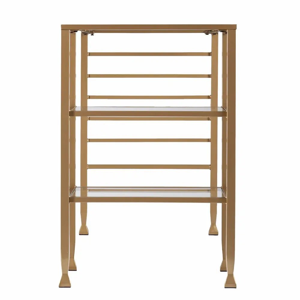 43" Clear and Gold Glass Writing Desk HomeRoots