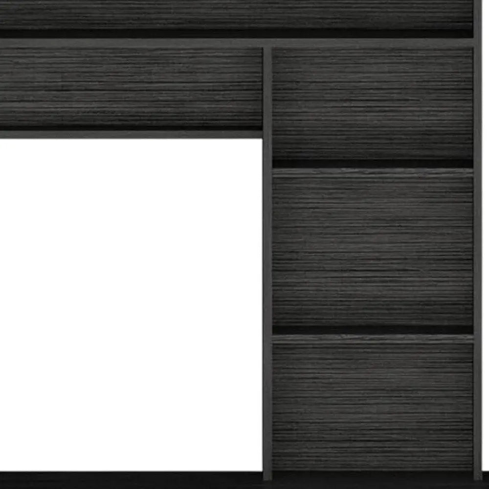 43" Gray Computer Desk With Hutch HomeRoots