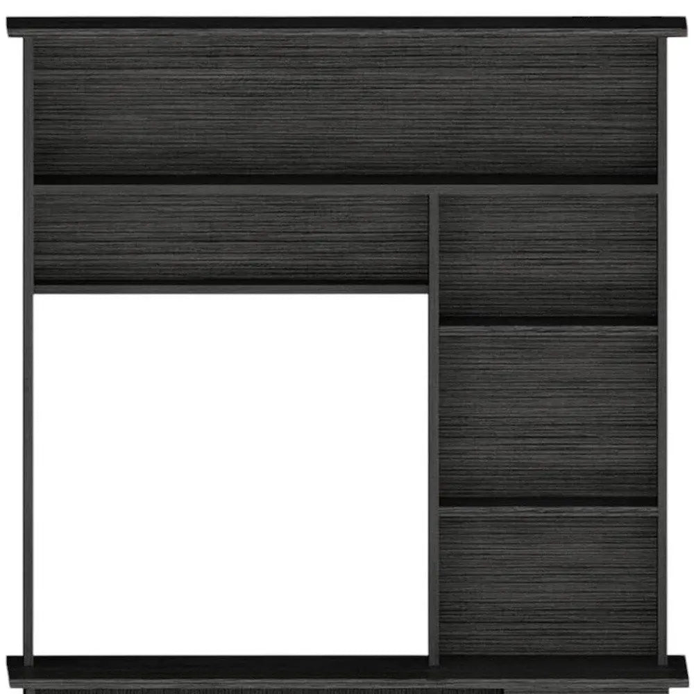 43" Gray Computer Desk With Hutch HomeRoots