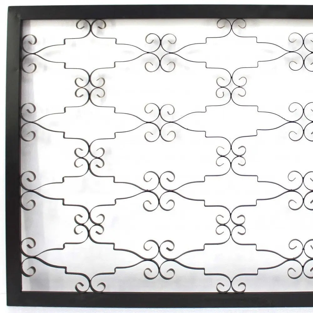 43" X 63" Black Metal Wall Decor - NOBLE HOME INTERIORS