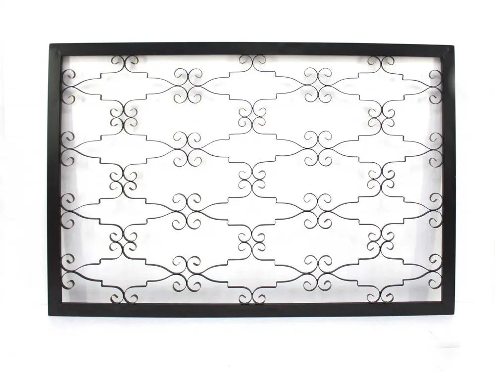 43" X 63" Black Metal Wall Decor - NOBLE HOME INTERIORS