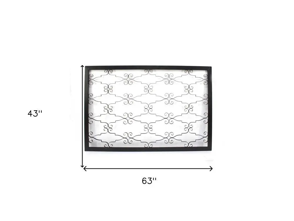 43" X 63" Black Metal Wall Decor - NOBLE HOME INTERIORS