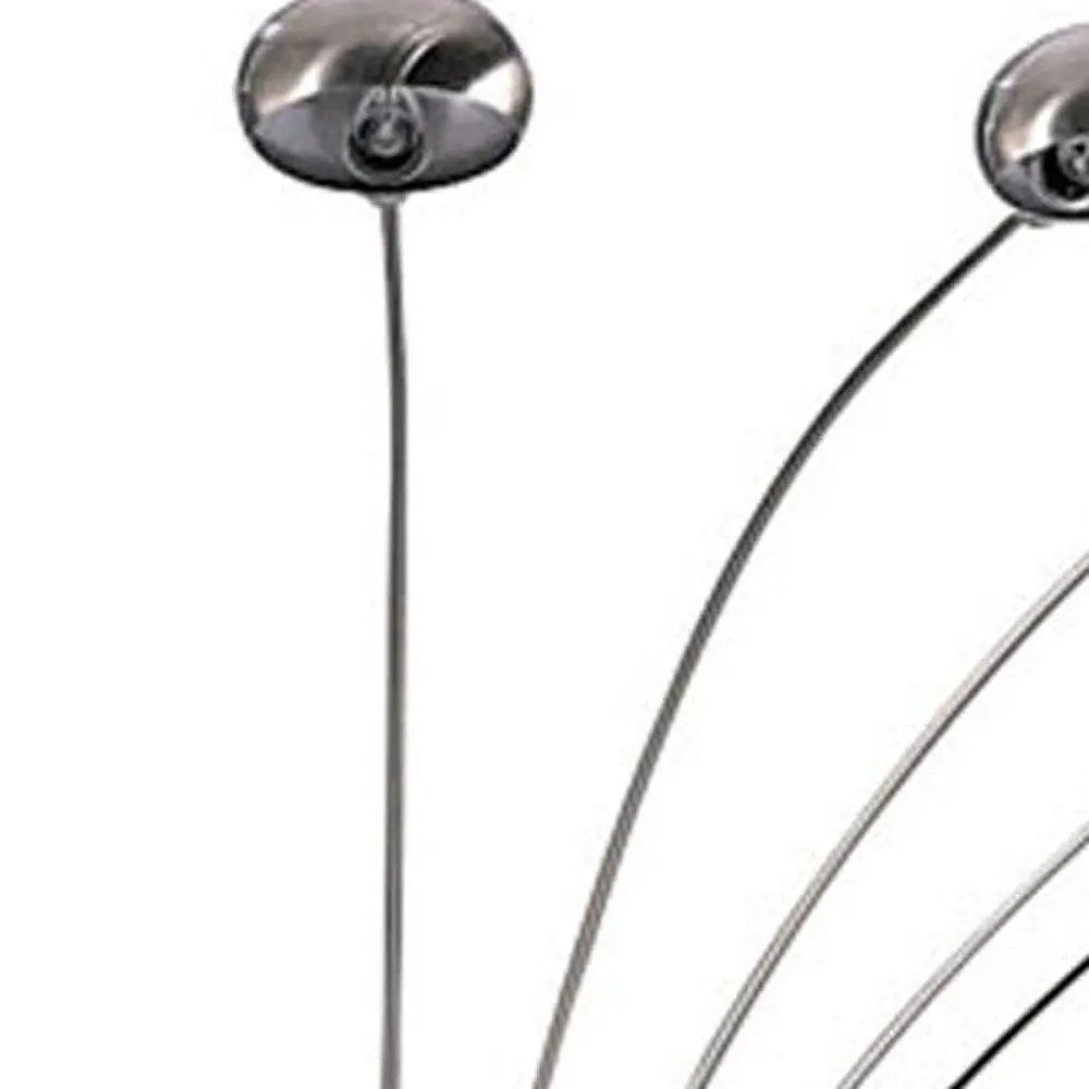 84" Gold Five Light Arc Floor Lamp With Brass Metal Dome Shade HomeRoots