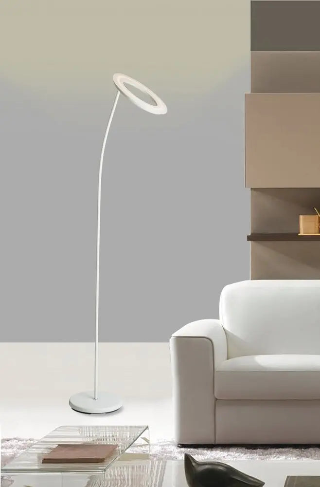73" White LED Torchiere Floor Lamp With White HomeRoots