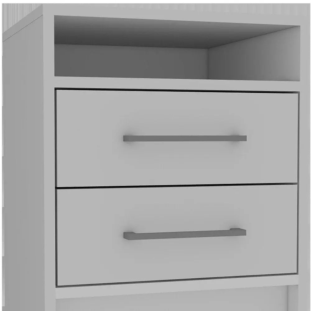 20" Wood Two Drawer Nightstand HomeRoots