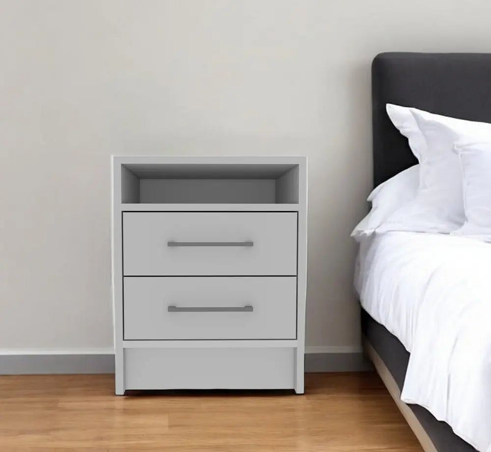 20" Wood Two Drawer Nightstand HomeRoots