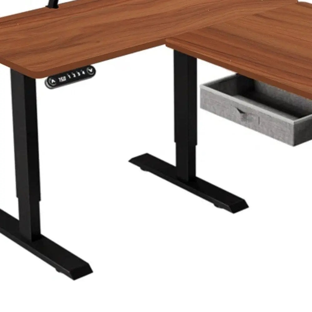 45" Adjustable Oak and White Standing Desk - NOBLE HOME INTERIORS