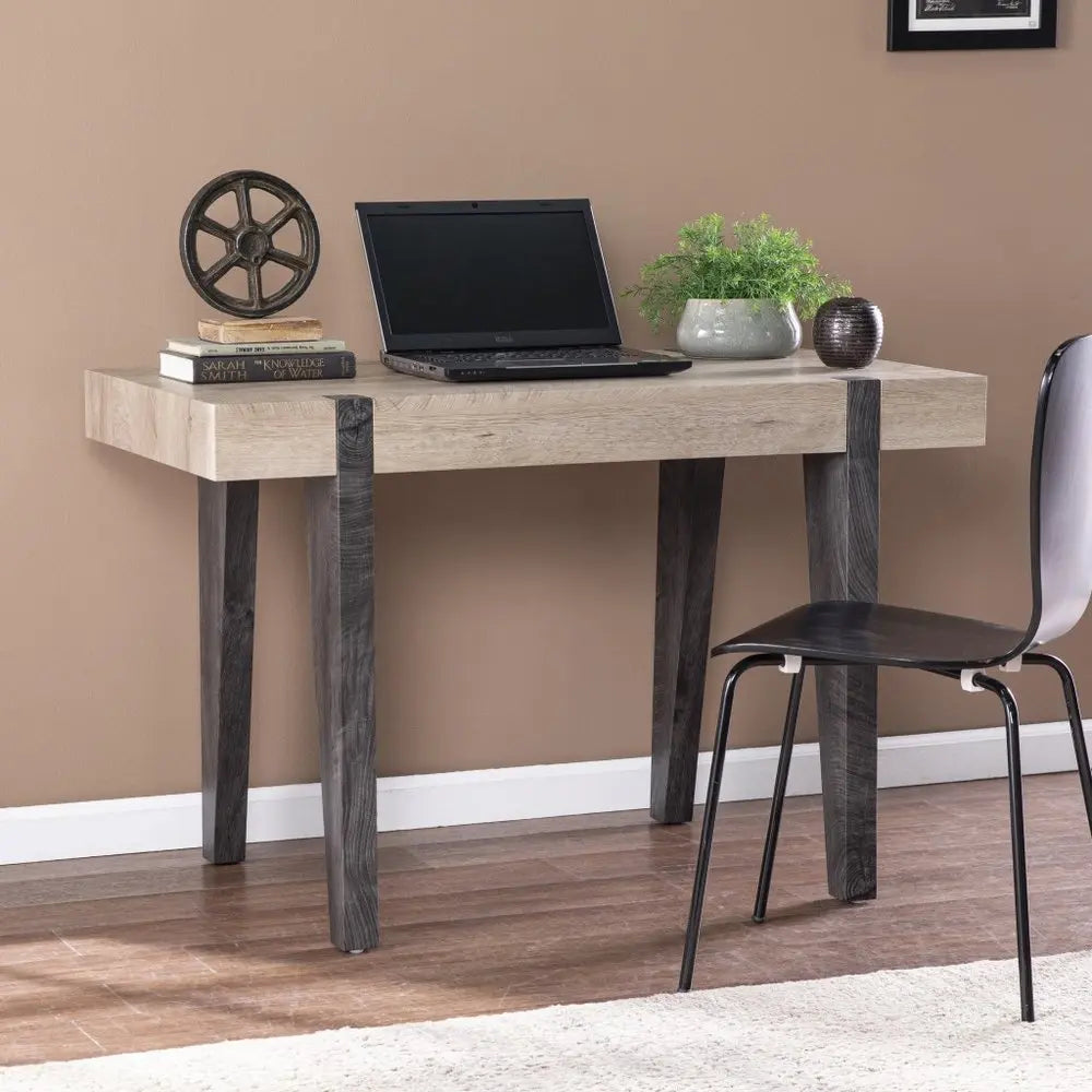 45" Natural and Dark Brown Writing Desk - NOBLE HOME INTERIORS