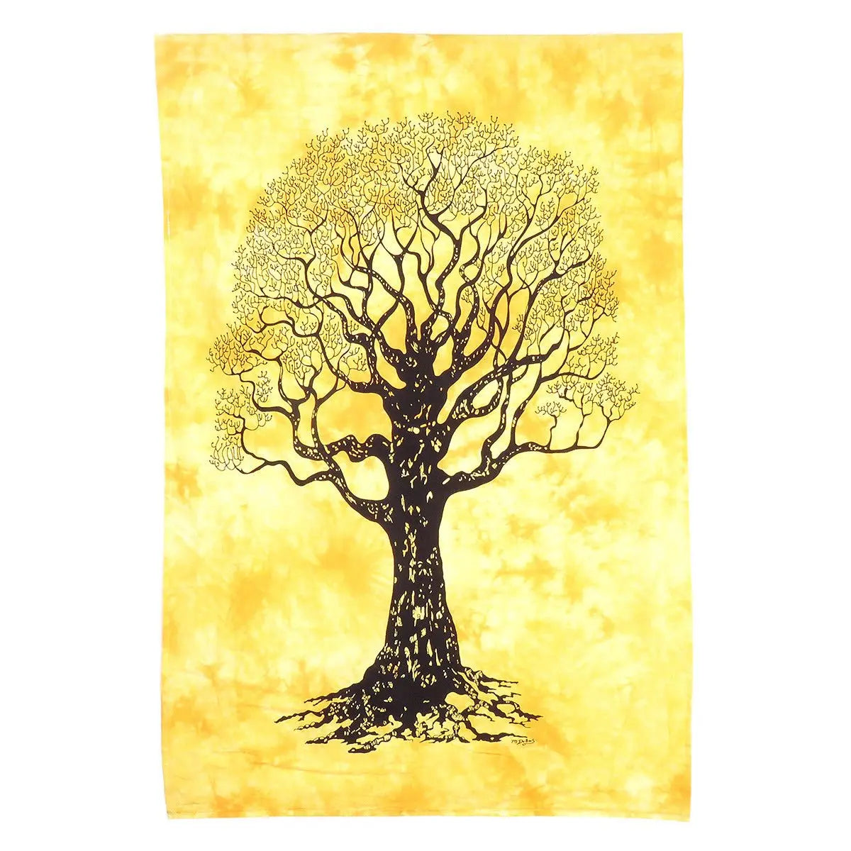 45" X 30" Black Orange And Yellow Trees Cotton Hanging Tapestry - NOBLE HOME INTERIORS