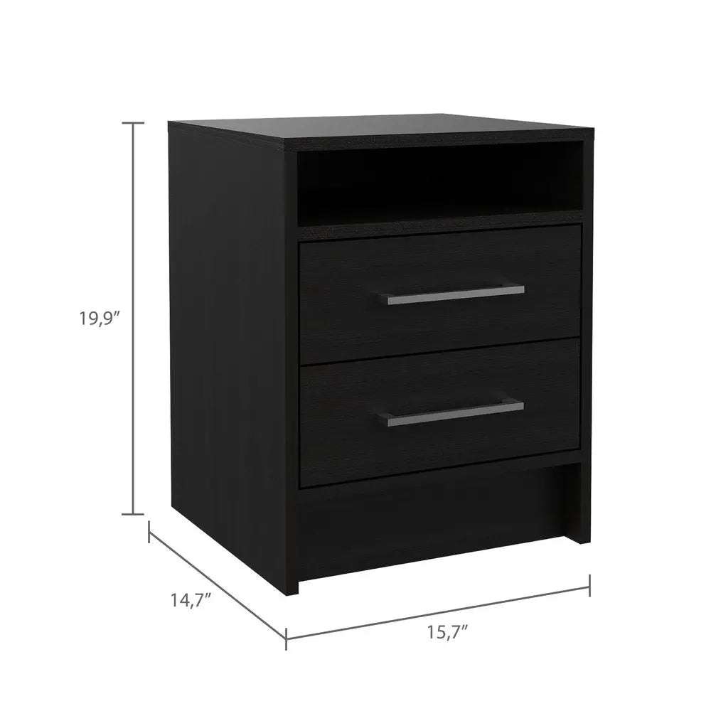 20" Wood Two Drawer Nightstand HomeRoots