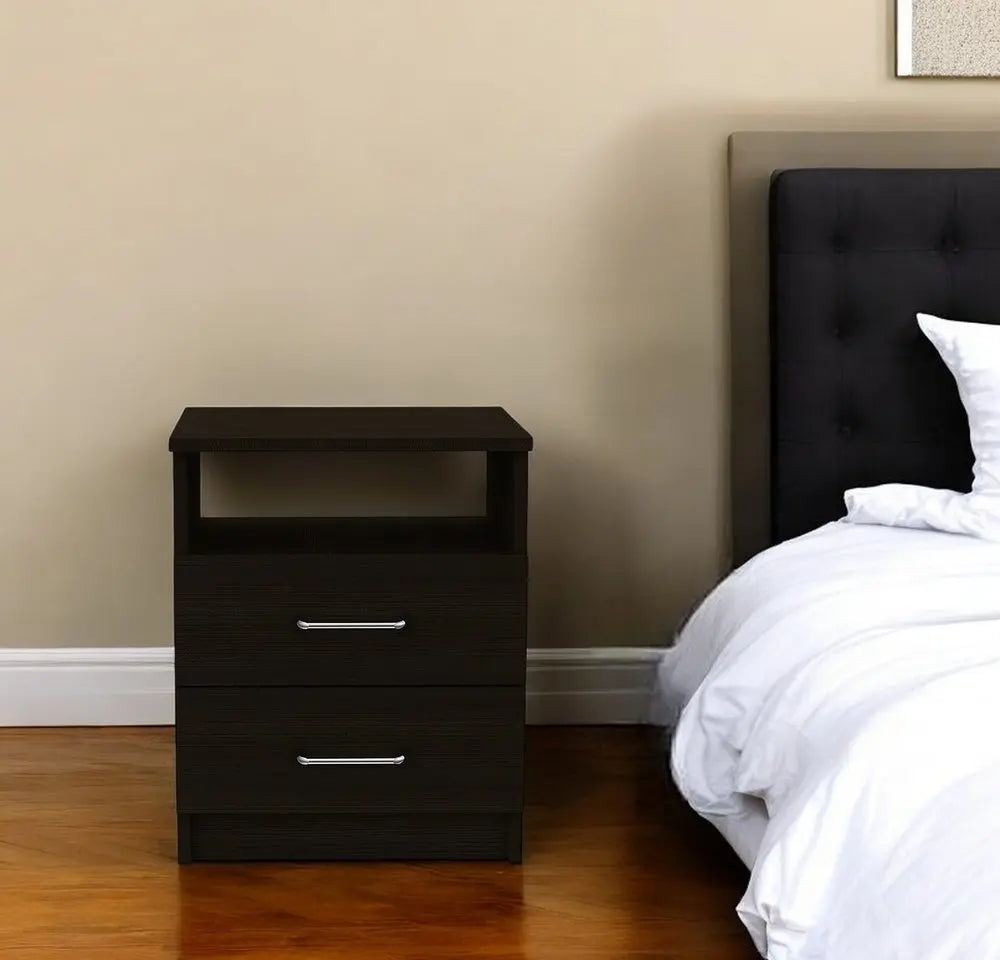 20" Wood Two Drawer Nightstand HomeRoots