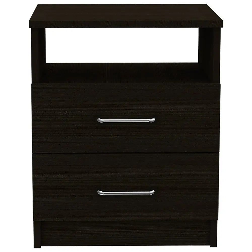 20" Wood Two Drawer Nightstand HomeRoots