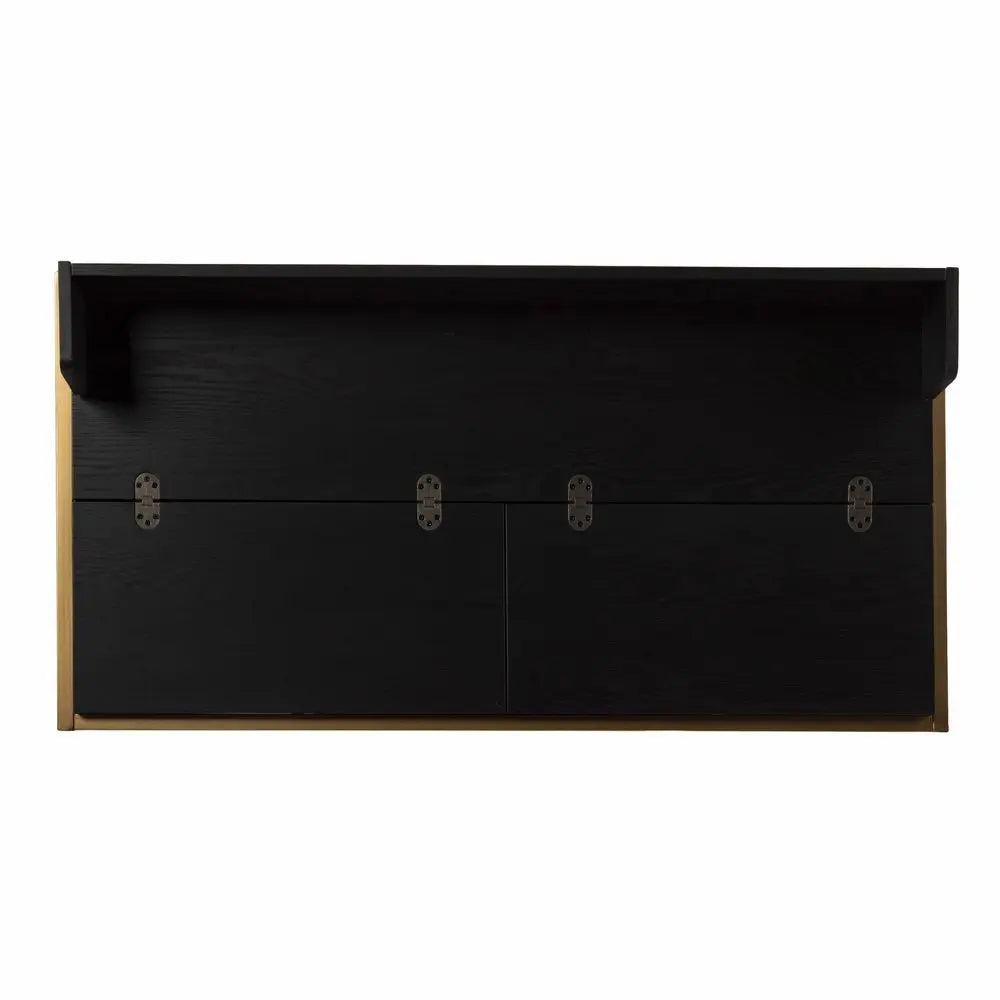 46" Black And Gold Writing Desk - NOBLE HOME INTERIORS