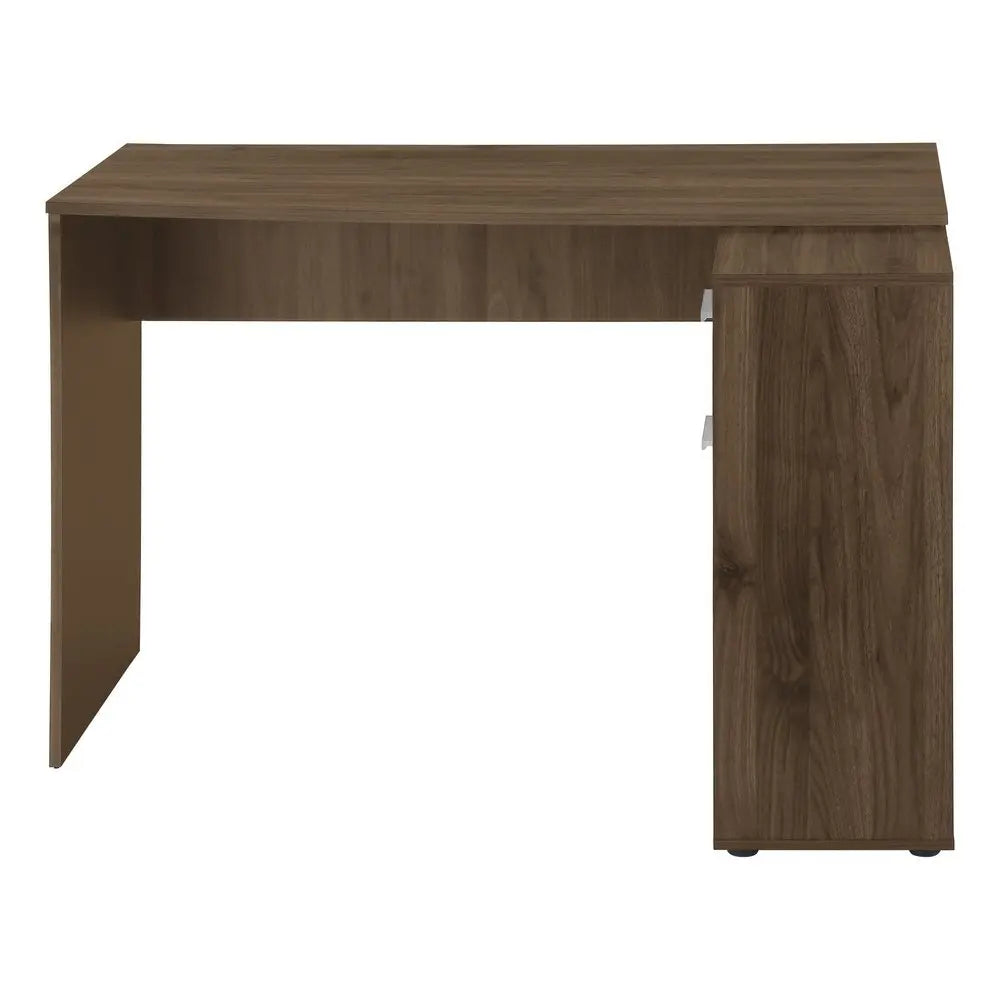 46" Brown Wood L Shape Computer Desk - NOBLE HOME INTERIORS