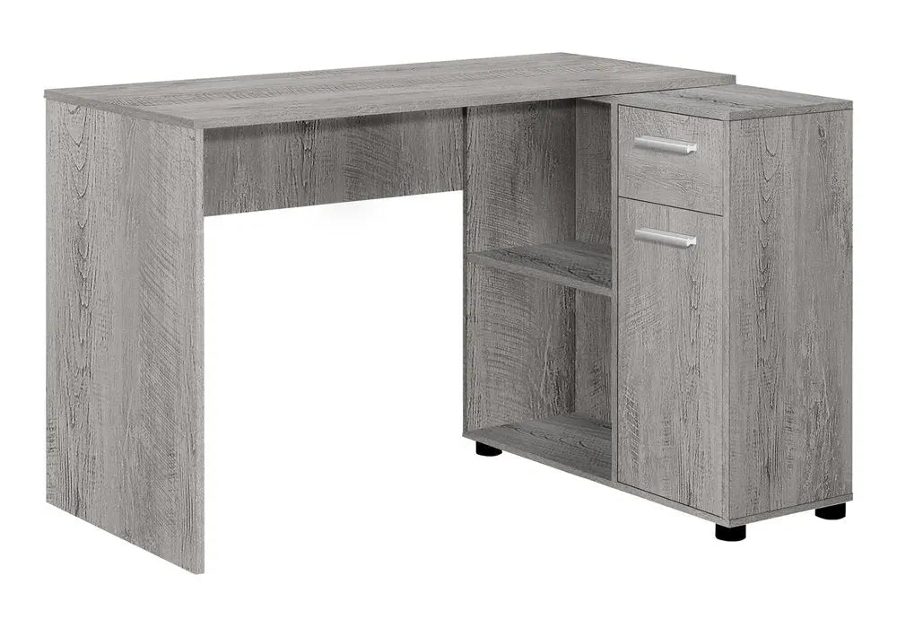 46" Gray Wood L Shape Computer Desk - NOBLE HOME INTERIORS